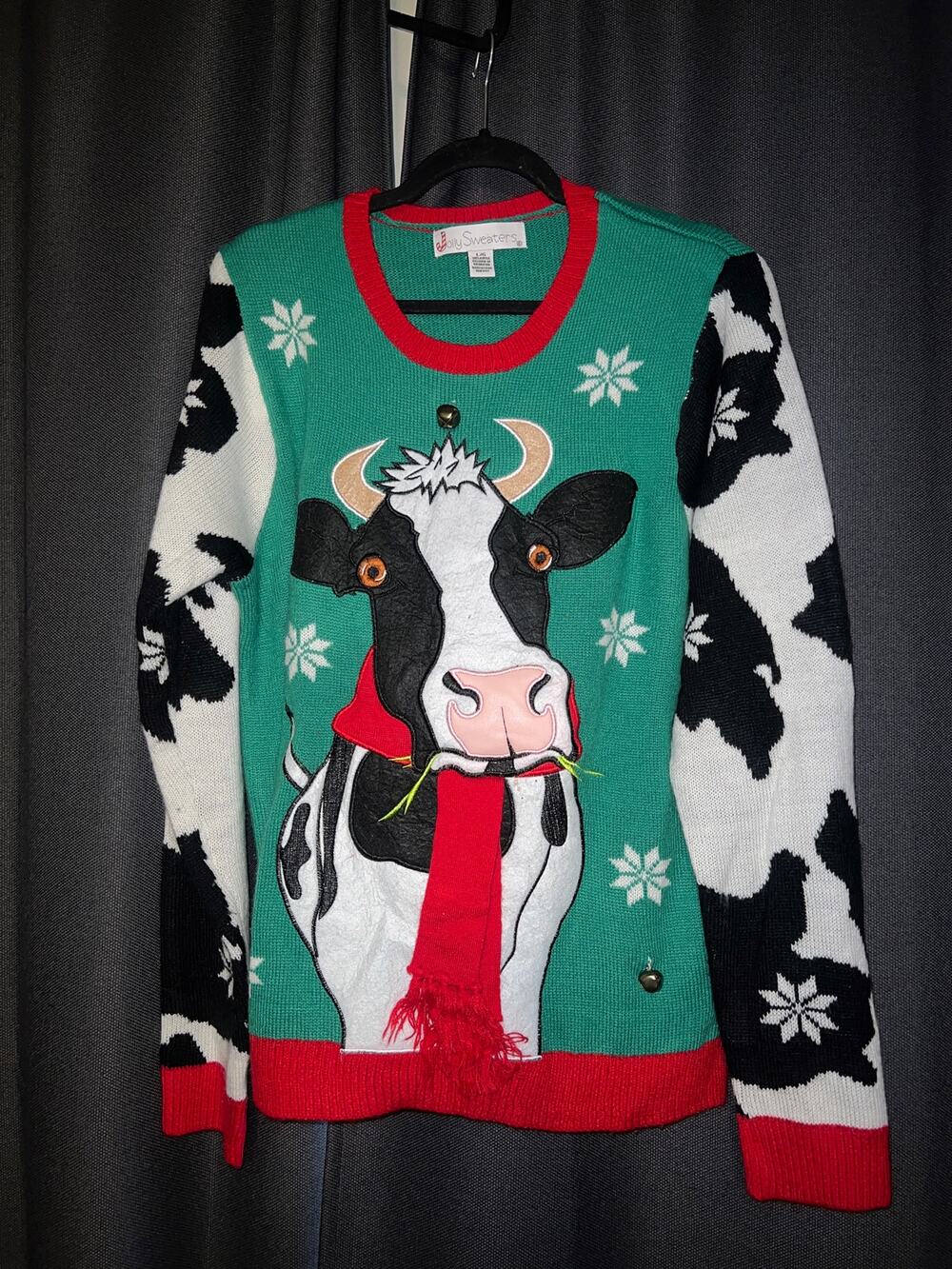 Ugly Christmas Sweater Xmas Size Large Cow